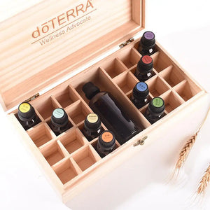 25 Grid Essential Oil Carrying Case Wooden Storage Box Organizer Aromatherapy Container Treasure Jewelry Storage Box #W0
