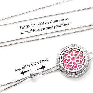 Adjustable Snake Chain Aromatherapy Essential Oil Diffuser Necklace Stainless Steel Locket sweater chain long Perfume Necklace