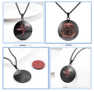 New Design Simple Aromatherapy Diffuser Locket Perfume Essential Oil Necklace Stainless Steel Locket with Felt Pads For Woman