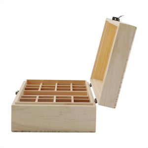 25 Grid Essential Oil Carrying Case Wooden Storage Box Organizer Aromatherapy Container Treasure Jewelry Storage Box #W0